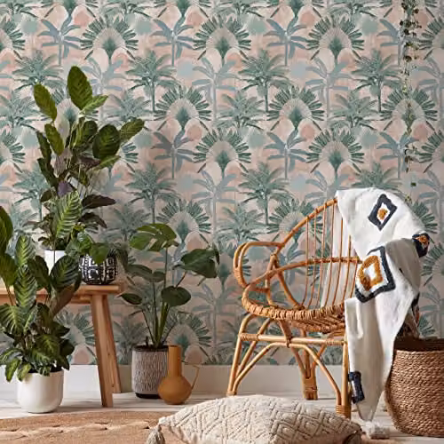 Riva Home Washable Botanical Floral Wallpaper in Pink and Green – 2