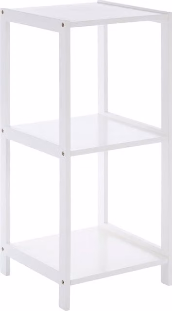 Orsina Dara 3 Tier Rustic White Lacquered Freestanding Bathroom Shelf