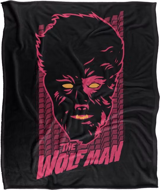 Universal Monsters Wolfman Neon Silky Touch Super Soft Throw Blanket in White and Multicolour