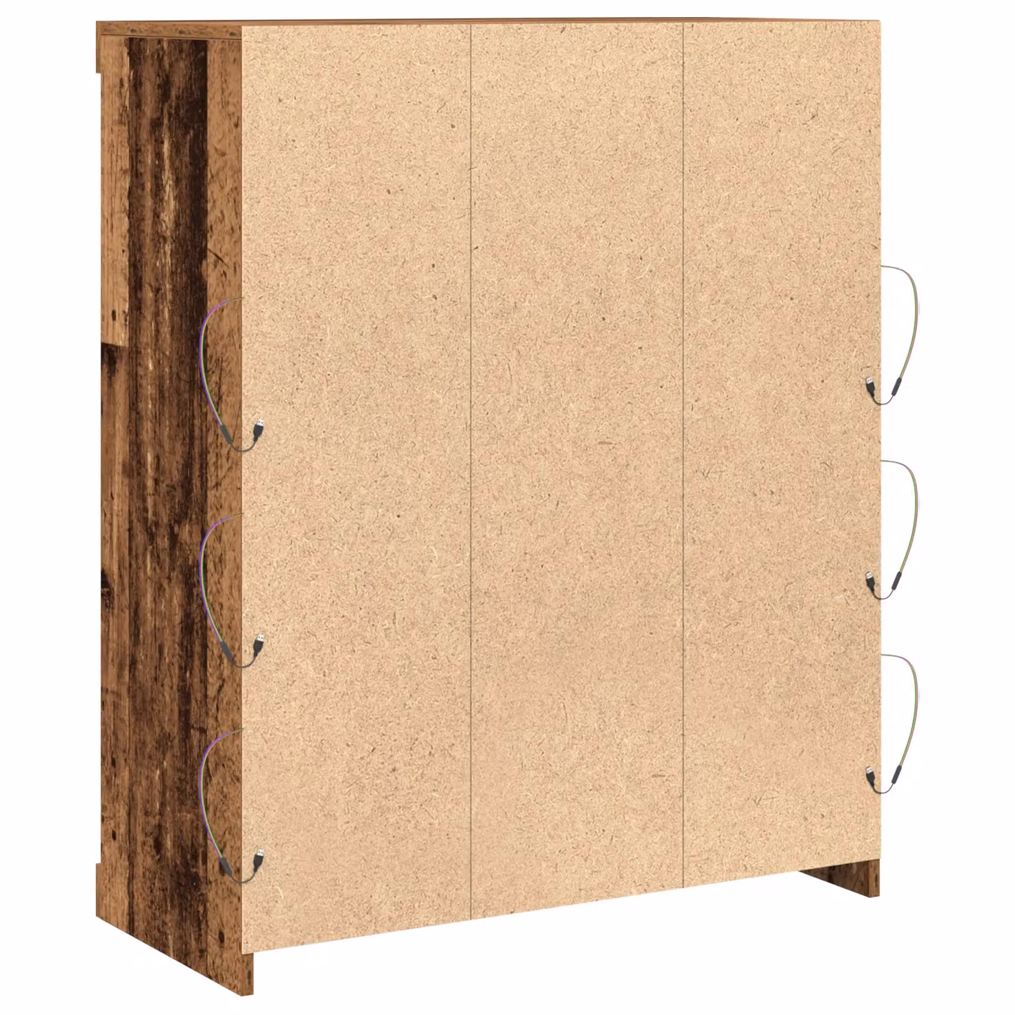 Berkfield Home Rustic Wood Sideboard with Integrated LED Lights in Brown, W/D/H: 41 x 37 x 100 cm – 4