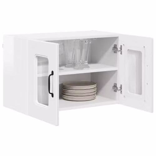 vidaXL Modern Matt White Wall Mounted Kitchen Wall Unit W/D/H: 60 x 31 x 40 cm