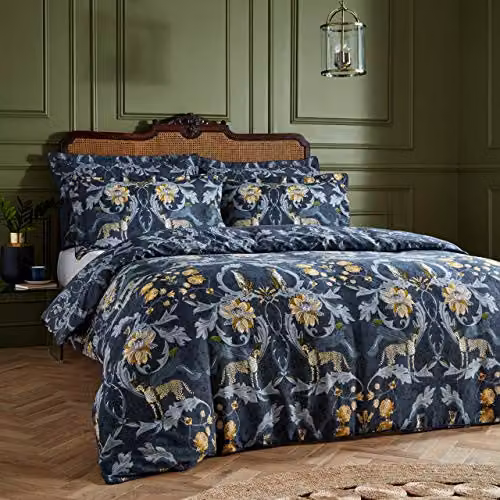 Paoletti Nouvilla Reversible Cotton Mako Satin Duvet Cover and Pillowcase Set, Multicolour, W/D/H: 200 x 90 x 50 cm (Pillowcase: 50 x 75 cm) – 2