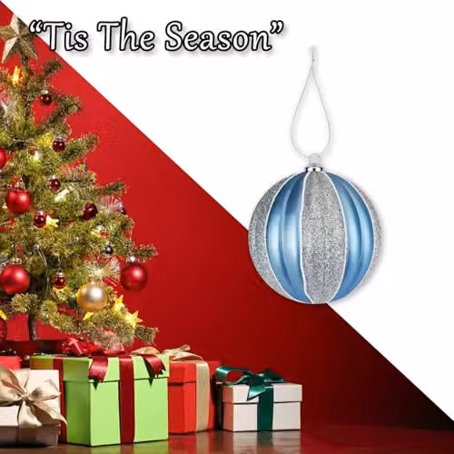 VFM e-Store Silver Christmas Hanging Ball Bauble Decoration – 5