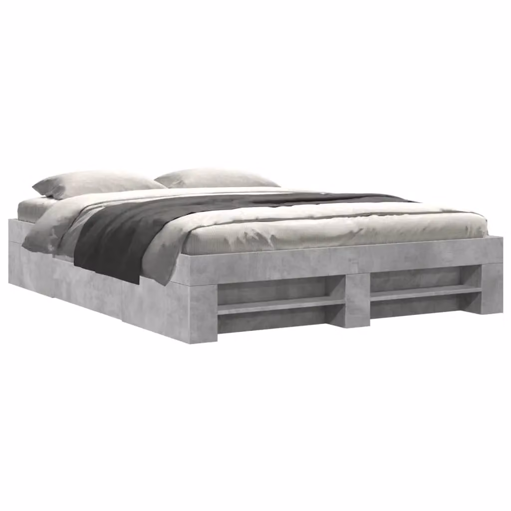 Berkfield Home Bed Frame in Concrete Grey with Drawers, W: 160 cm, D: 200 cm – 2
