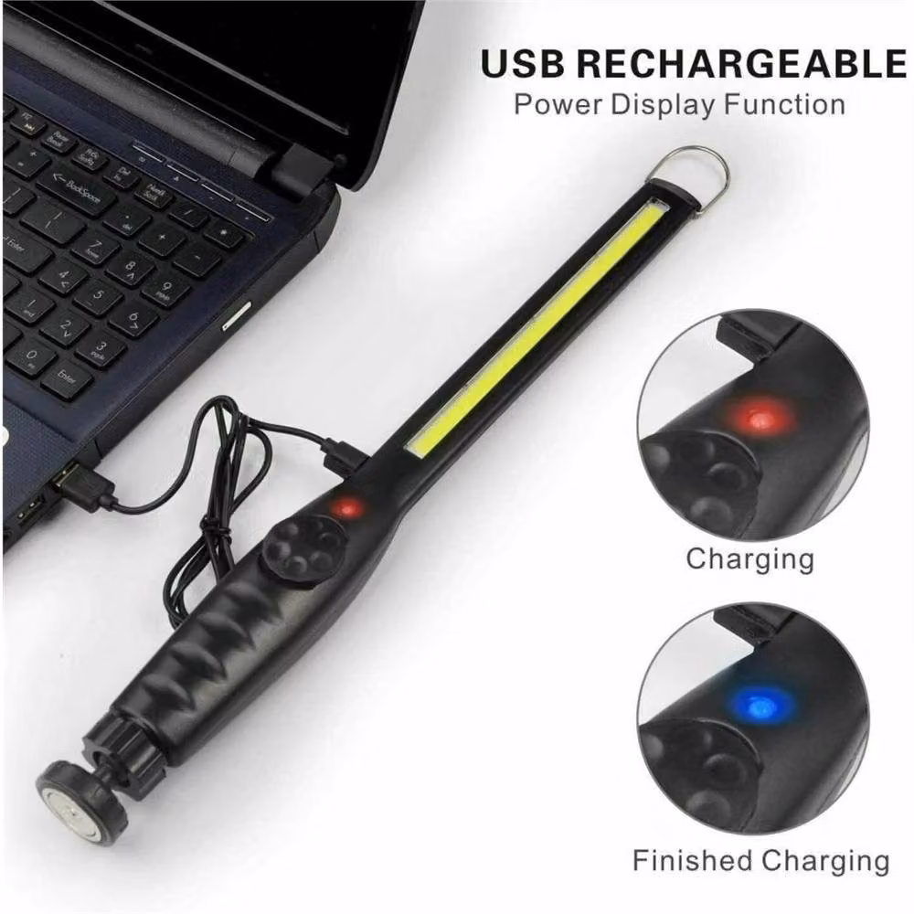 SPETLEK 2-Piece Set of Dimmable and Adjustable COB LED Handheld Work Lights in Black – 2