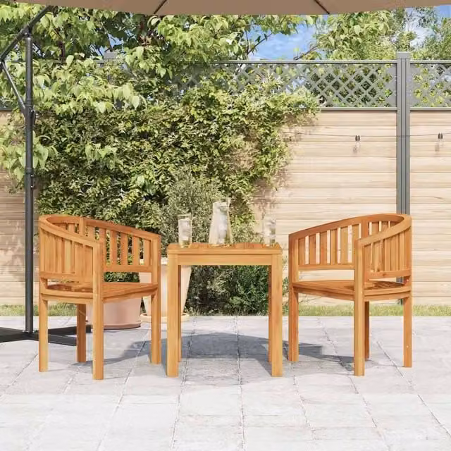 Berkfield Home Banana Chair in Brown Solid Teak Wood, H 86 x W 68 x D 52 cm