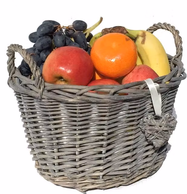 Topfurnishing Oval Deep Shabby Chic Basket in Grey and White, Diameter: 24 cm