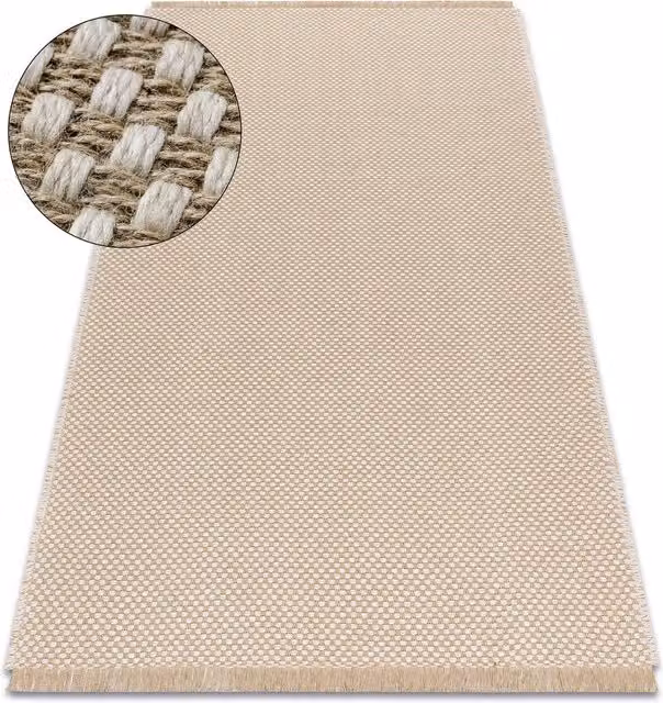 RugsX Yellow and Beige Jute Rug, W/D: 160 x 220 cm – 1