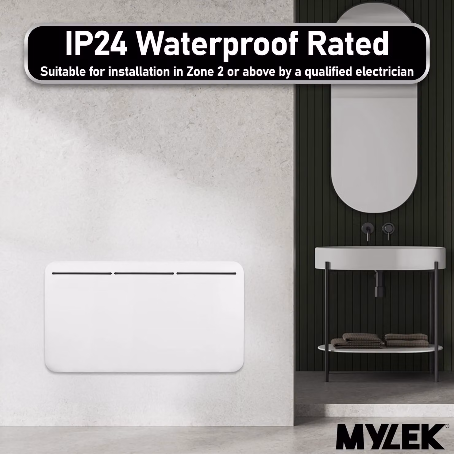 MYLEK 2000W Electric Panel Convector Heater with Timer and Thermostat, White – 4