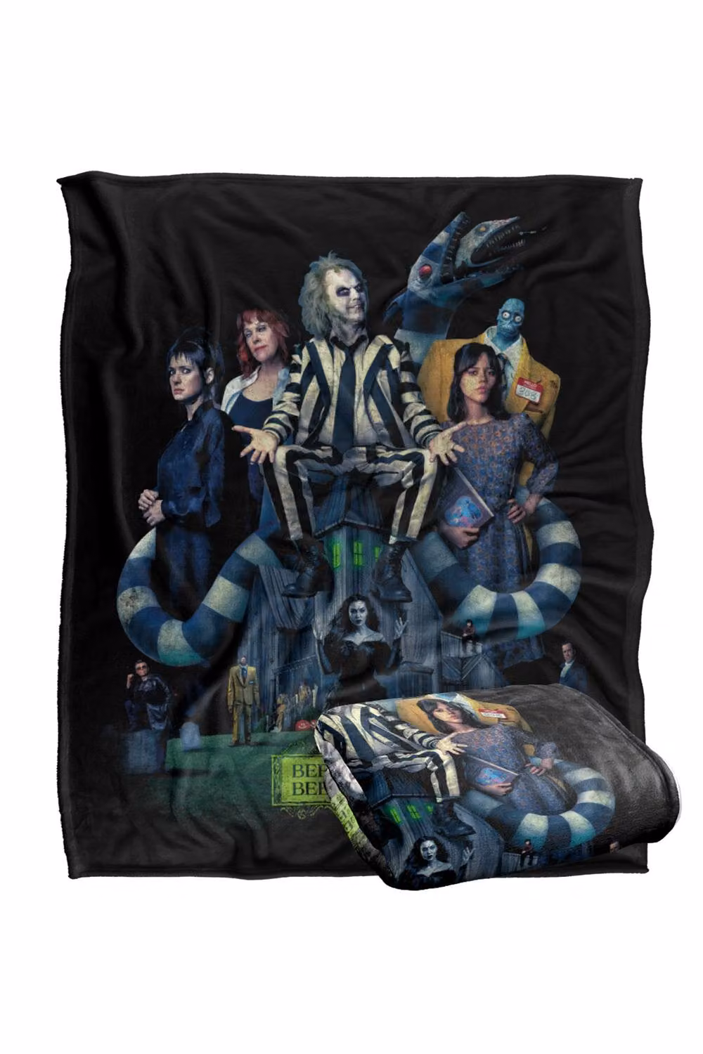 Warner Bros. Beetlejuice Beetlejuice 2024 Vintage Poster Super Soft Fleece Throw Blanket, Multicolour, W: 152 cm, D: 127 cm – 7