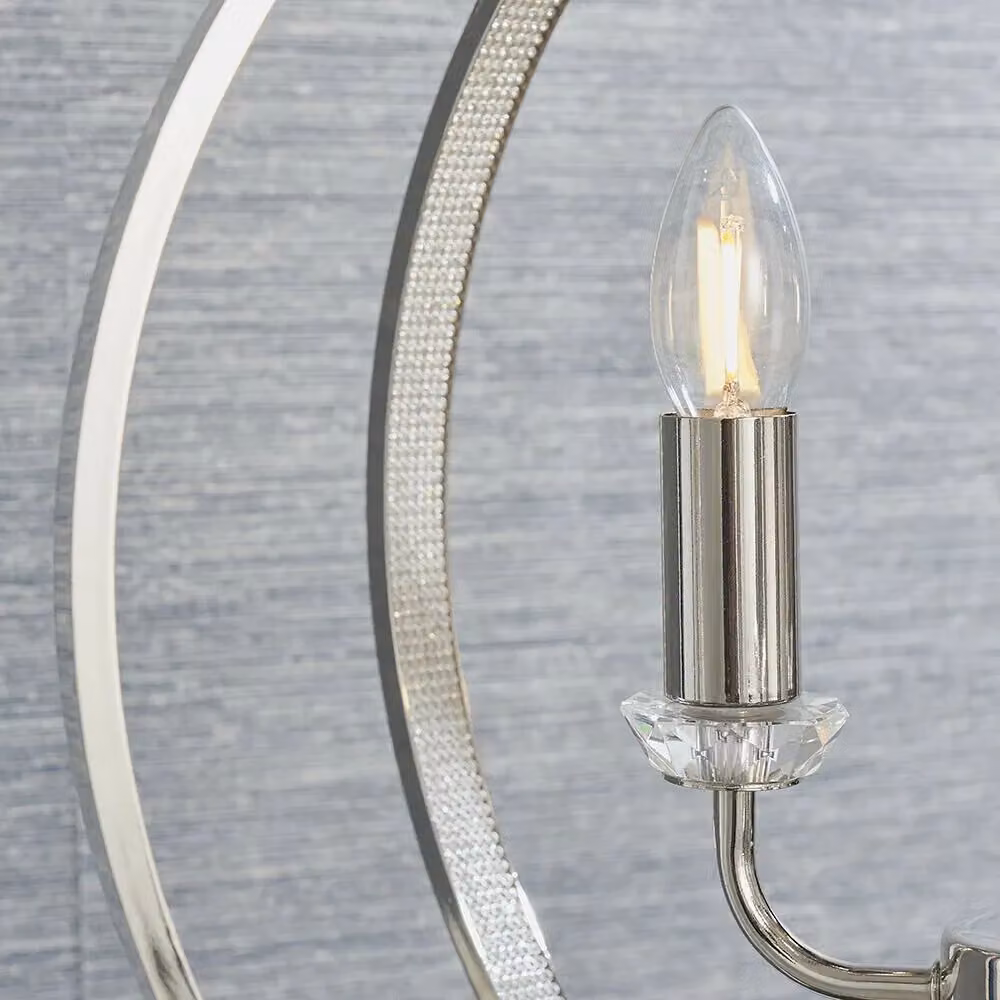 Loops Silver and Transparent Crystal Globe Pendant Light with 3 Bulb Orb Design – 2