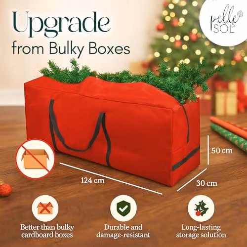 Pelle & Sol Red Christmas Tree Storage Bag with Handles, Fits Up to 9ft Trees – 2