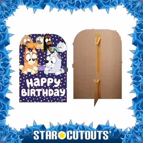 Star Cutouts SC4571 Bluey & Friends Happy Birthday Backdrop, Multicolour Party Decor, Width: 132 cm – 5