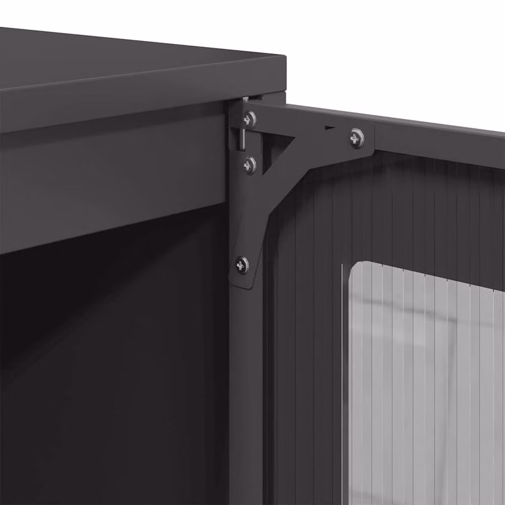 Berkfield Home Black Matt Cold-rolled Steel Sideboard W/D/H: 100.5 x 39 x 107 cm – 5
