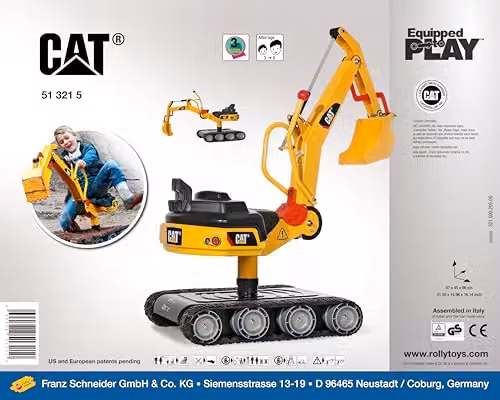 Rolly Toys CAT Licensed Metal Excavator Sand Vehicle in Yellow – 6