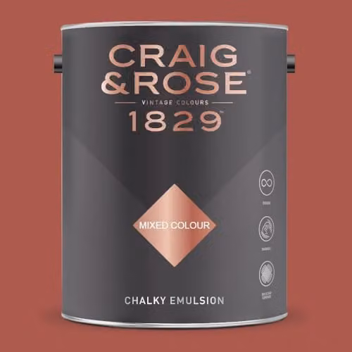 Craig & Rose 1829 Paint Stop Chalky Matt Emulsion in Red Barn, 5 l