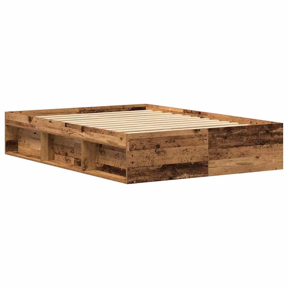 Berkfield Home Rustic Bed Frame in Brown Engineered Wood, W: 135 cm x L: 190 cm – 3