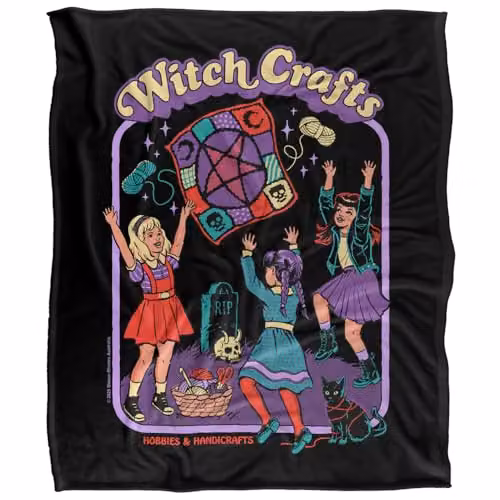 Steven Rhodes Witch Crafts Multicolour Super Soft Fleece Throw Blanket W/D/H: 152 x 127 cm – 6