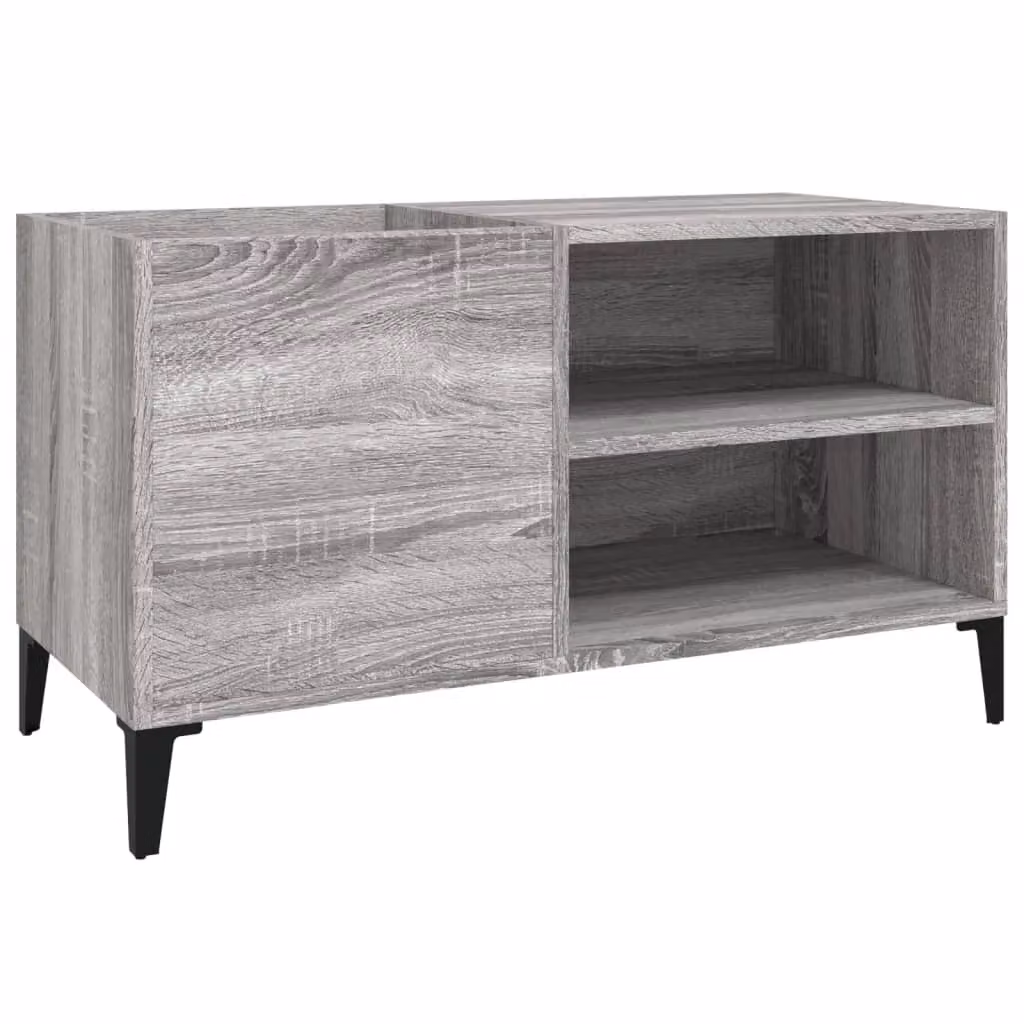 Berkfield Home Record Cabinet in Grey Sonoma, W: 84.5 cm, D: 38 cm, H: 48 cm – 2