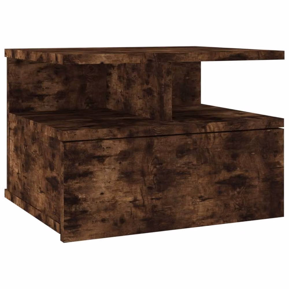 Berkfield Home Decorative Floating Nightstands, 2 Piece Set, Smoked Oak Brown, W: 40 cm, D: 31 cm, H: 27 cm – 4