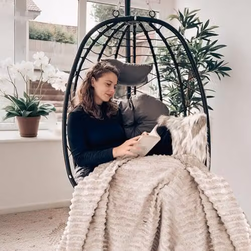 Outsunny Grey Folding Hanging Egg Chair for Indoor and Outdoor Use – 8