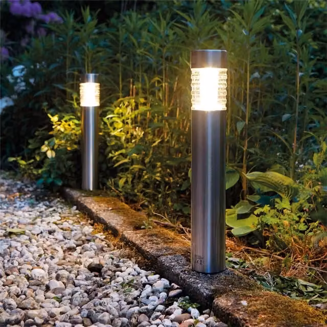 Luxform Tacoma Solar LED Garden Lights in Metallic Silver, 2 Pack – 1