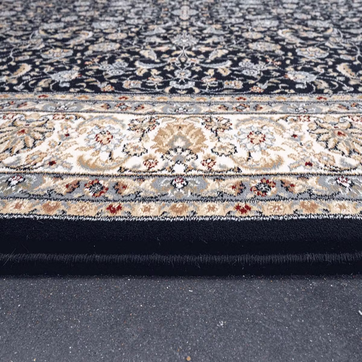 The Rug Shop UK Dark Blue Traditional Floral Machine Woven Easy Care Rug W: 160 cm, D: 230 cm – 7