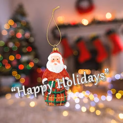 VFM e-Store Glitter Santa with Sack Christmas Tree Decoration, Red, H 14 x W 6 x D 6 cm – 4