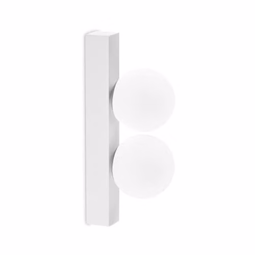 Ideal Lux Ping Pong 2 Light White Glass Sphere Wall Lamp 500Lm 3000K Warm White