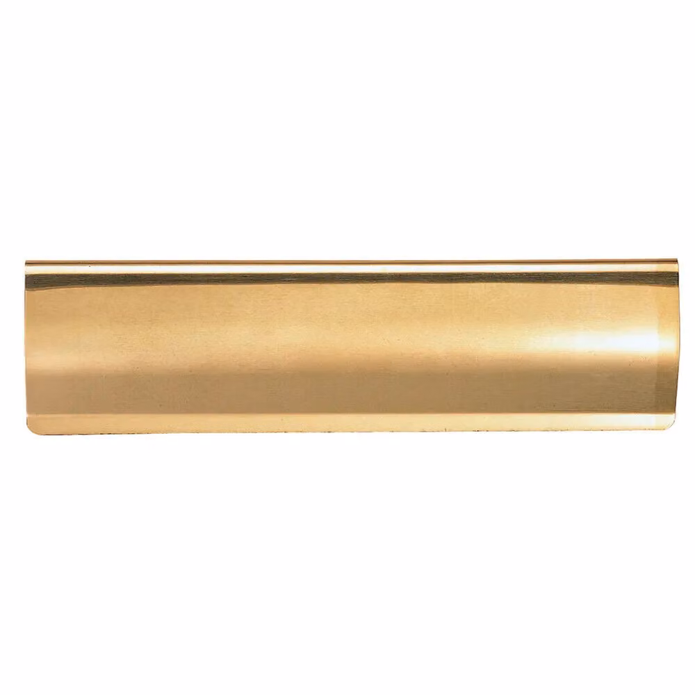 Loops Curved Interior Letterbox Cover and Letter Tidy Flap in Polished Brass, W: 35.5 cm, H: 12.7 cm – 2