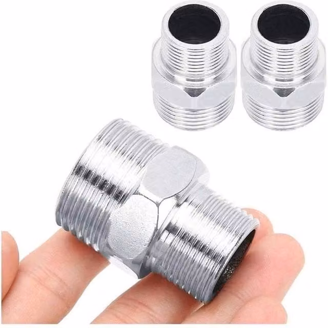 SPETLEK 2x Silver Shower Hose Connectors