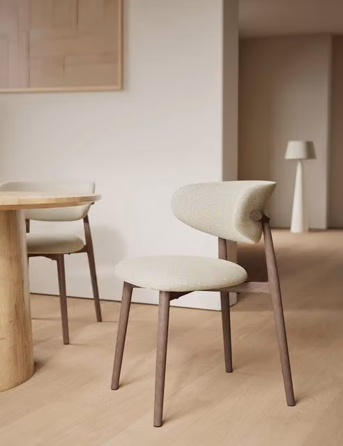 Gallery Direct Set of 2 Modern White Fabric Upholstered Arc Dining Chairs