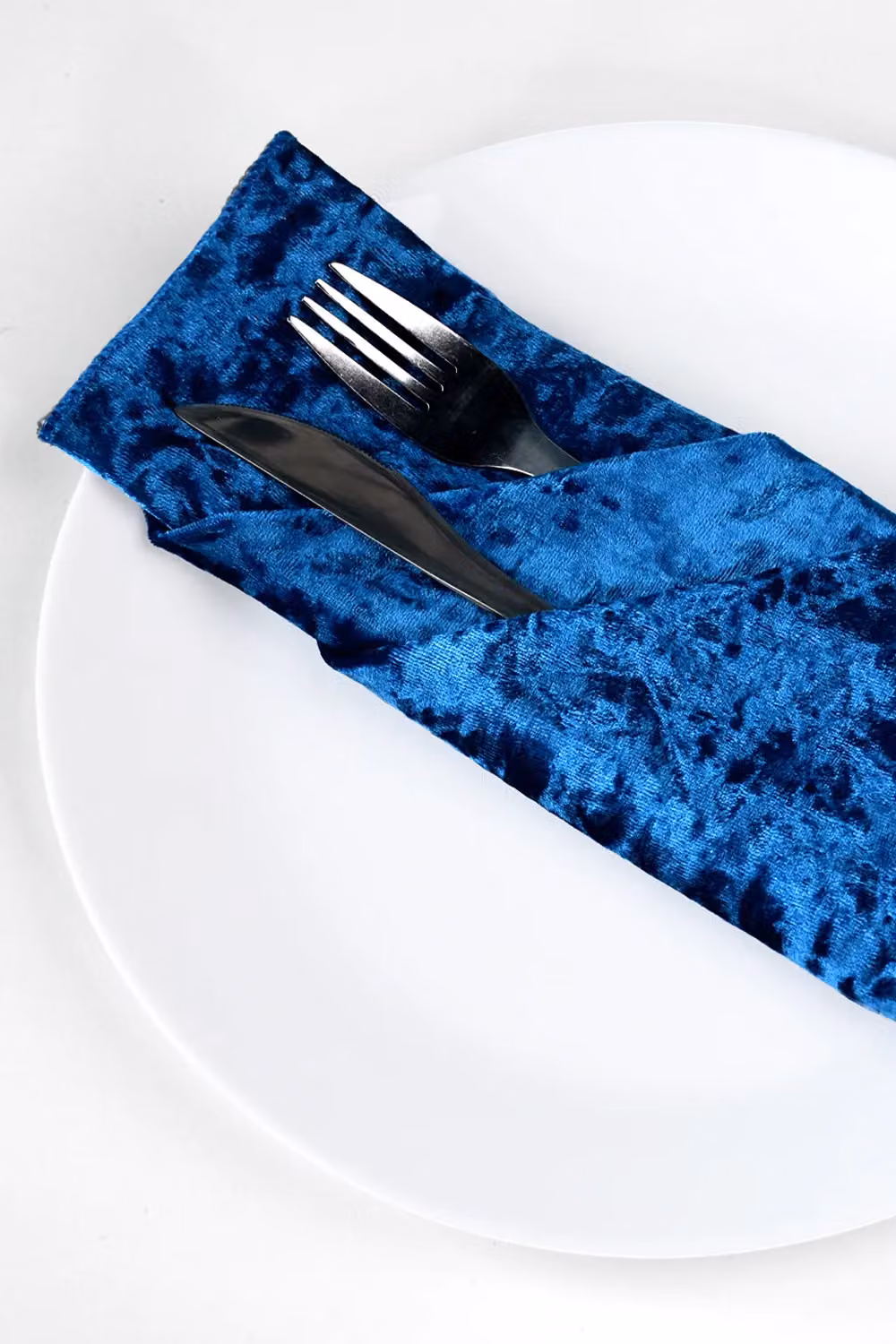 Neel Blue Diamond Velvet Napkin in Blue, 20 x 20 Inch – 2