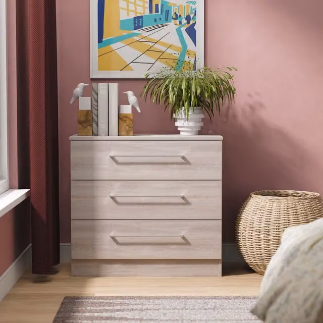 Ready Assembled 2 U Gloucester 3 Drawer Chest in Light Grey – 1
