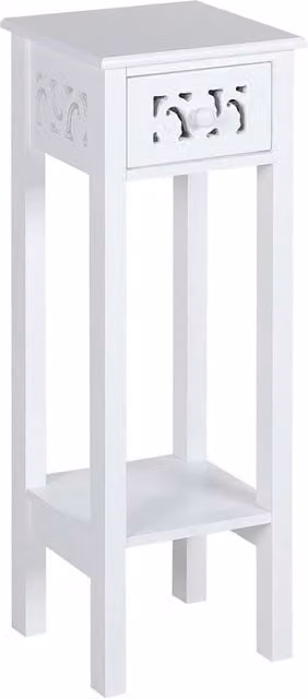 KORVIXA Modern White Wooden Hallway, Living Room or Bedside Shelf
