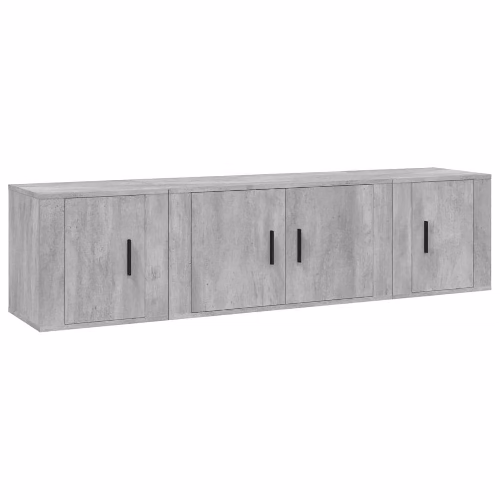 Berkfield Home Classic 3 Piece TV Cabinet Set in Concrete Grey MDF – 2