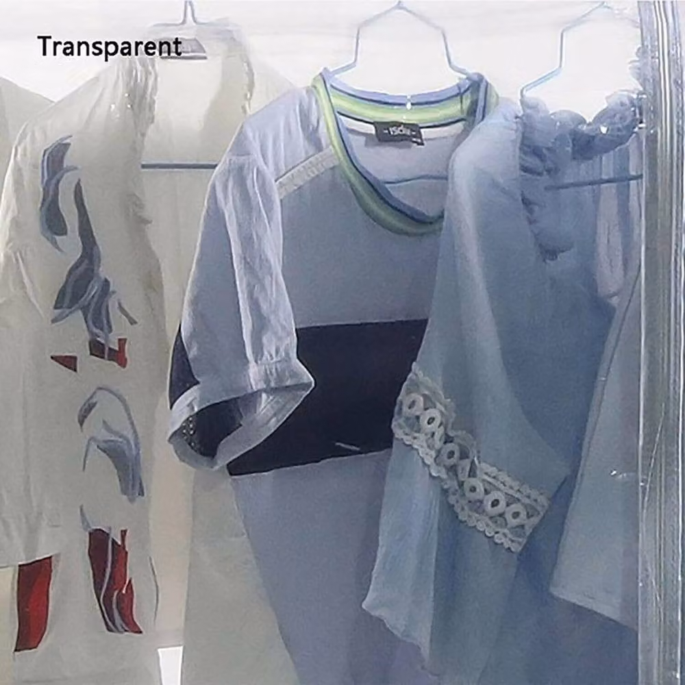 NESTLUNE Waterproof PEVA Zip Up Clothes Rail Cover, Transparent, W/D/H: 100 x 100 x 100 cm – 2