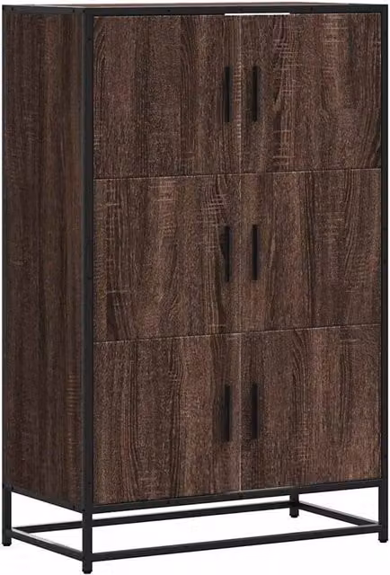 Berkfield Home Industrial Highboard in Brown Oak with Metal Accents, W/D/H: 68 x 35 x 106.5 cm – 1