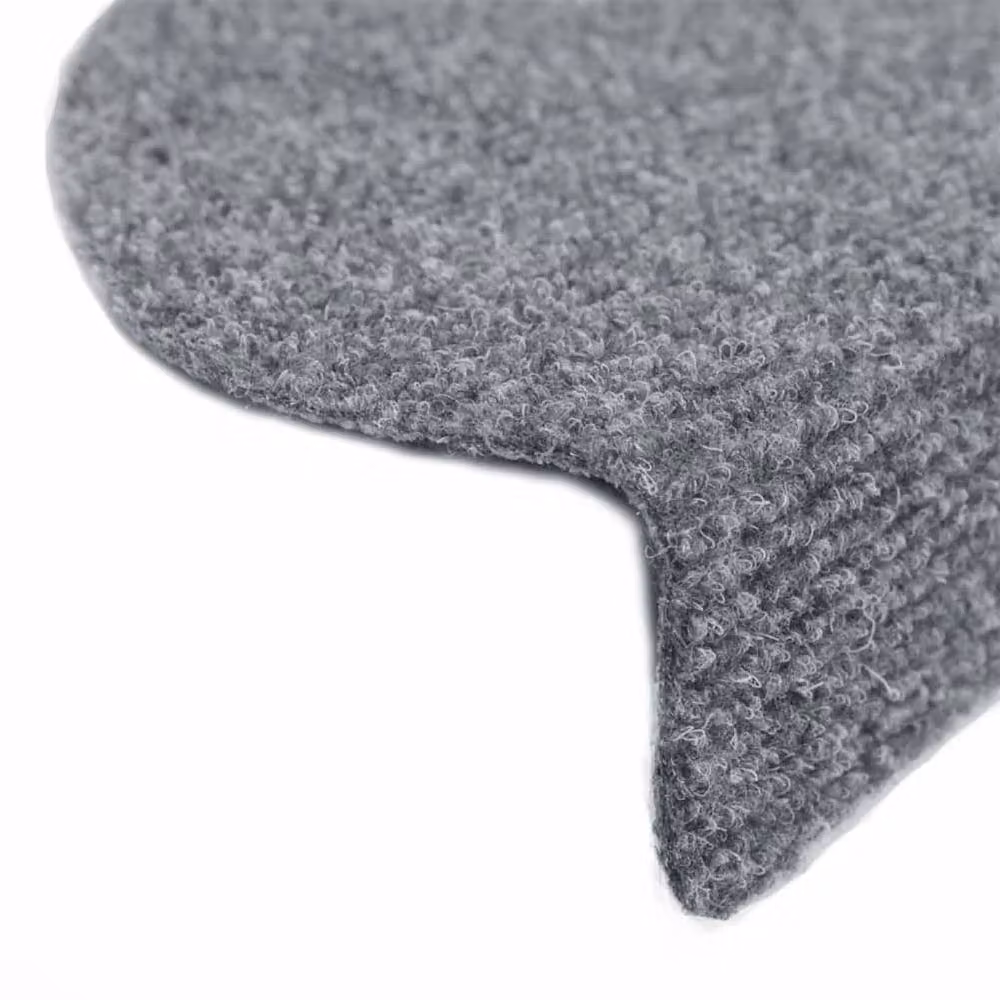 Berkfield Home Self-adhesive Needle Punch Stair Mats, 5 Pieces, Light Grey, W/D/H: 65 x 21 x 4 cm – 3