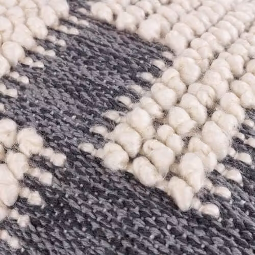 HOEM Himal Woven Knot Cotton Cushion in Blue and Grey, W/D/H: 40 x 30 x 30 cm – 4
