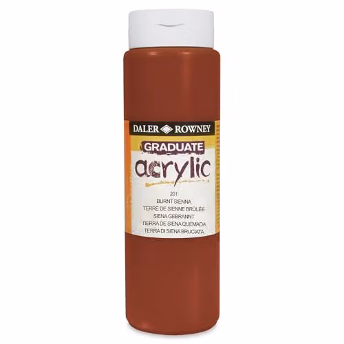 Daler-Rowney Graduate Acrylic Paint, Burnt Sienna, 500 ml