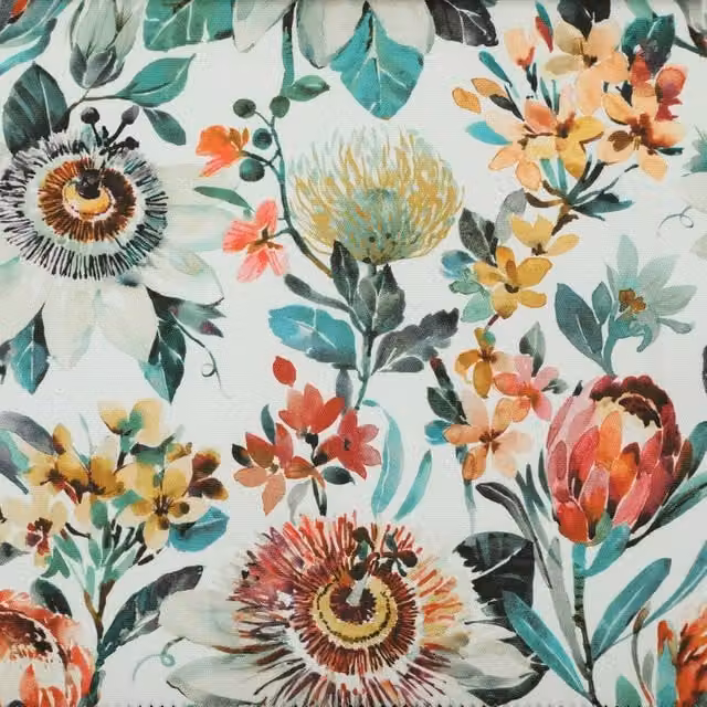 Clarke & Clarke Paradise Fabric in Russet and Multicolour