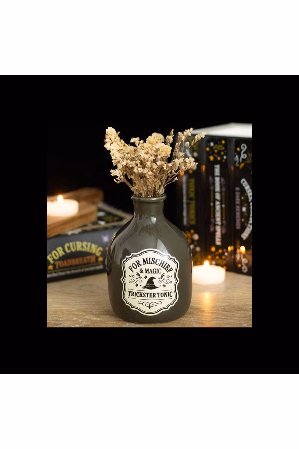 KDMD Mischief & Magic Trickster Tonic Mini Ceramic Candle Vase in Dark Green – 2