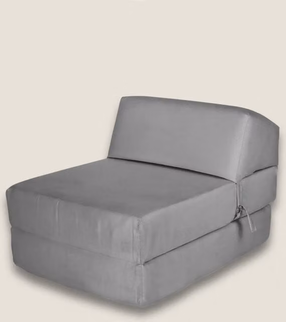 Kaikoo Grey Single Folding Chair Bed with Foam Padding