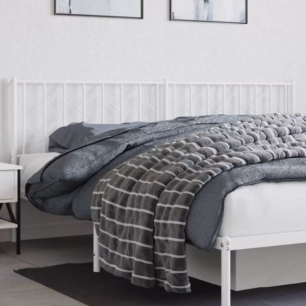 Berkfield Home Minimalist Metal Headboard in White, Width: 193 cm – 2