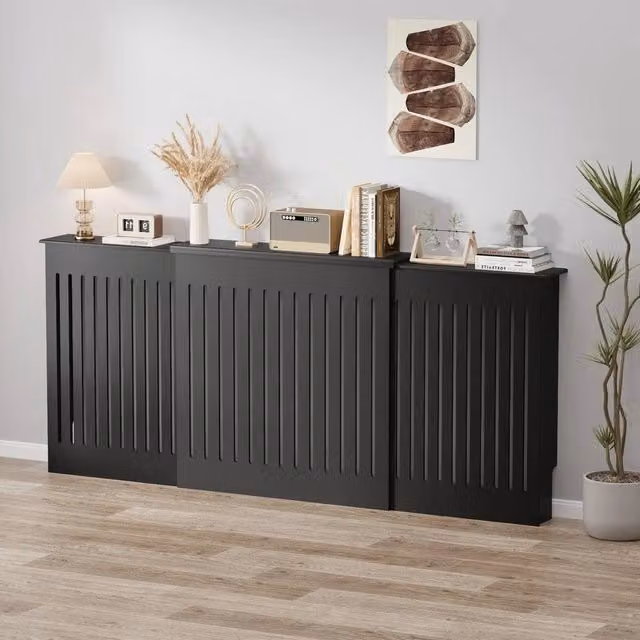SPETLEK Black Matt Vertical Slat Design Radiator Cover – 1