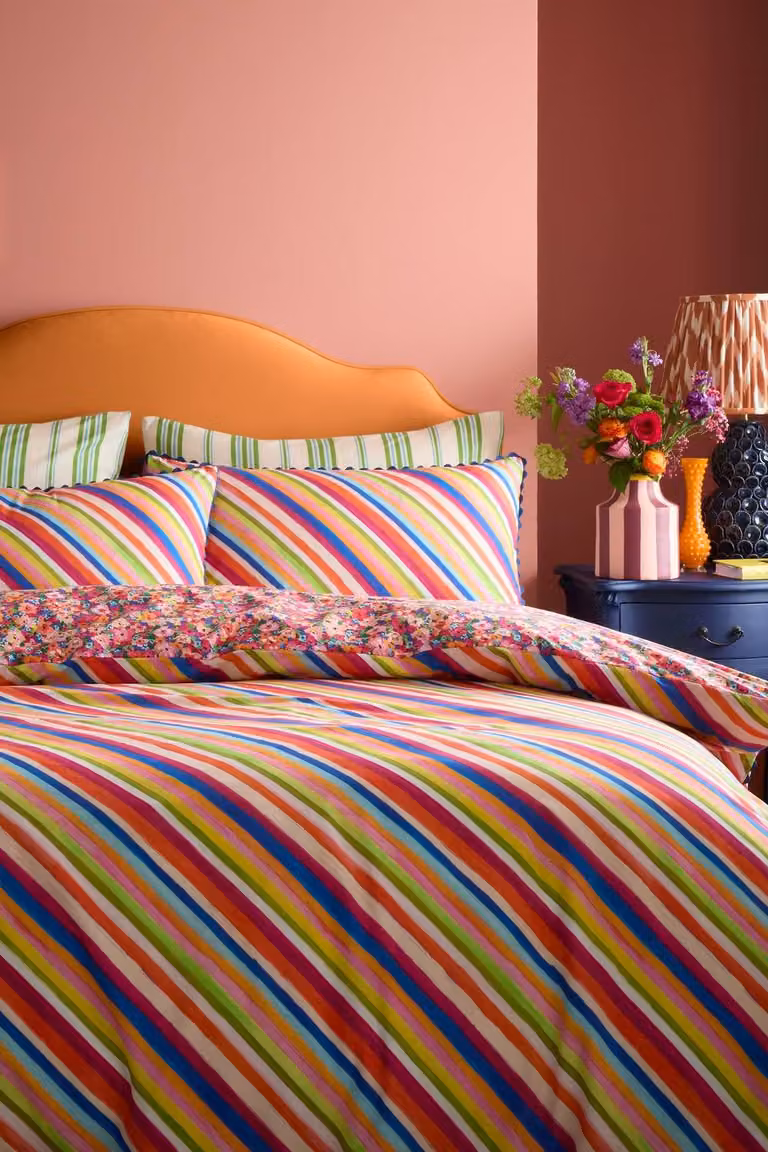 Sophie Robinson Darling Ditsy Reversible 100% Cotton Duvet Cover Set, Multicolour, W: 180 cm, H: 200 cm