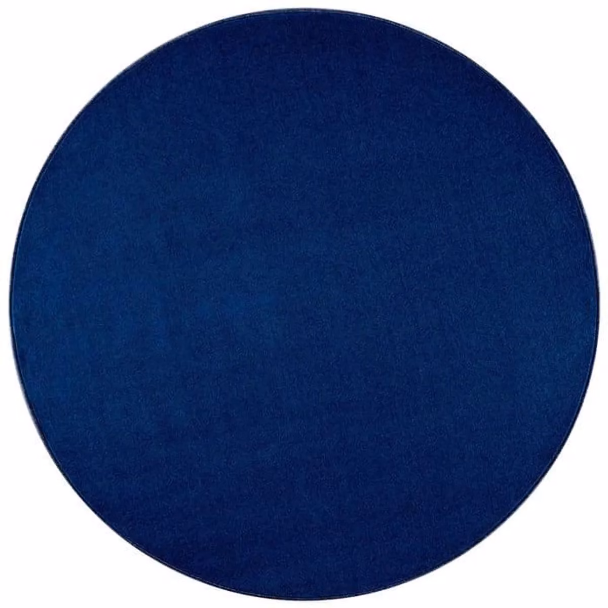 THE RUGS Plain Design Round Polypropylene Rug in Blue, Diameter: 200 cm, Pile Height: 0.85 cm – 3