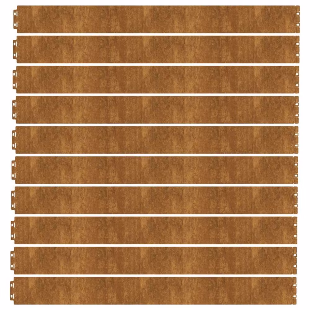 Berkfield Home Flexible Corten Steel Lawn Edgings, Brown, 10 x 103 cm, 10 Pieces – 3