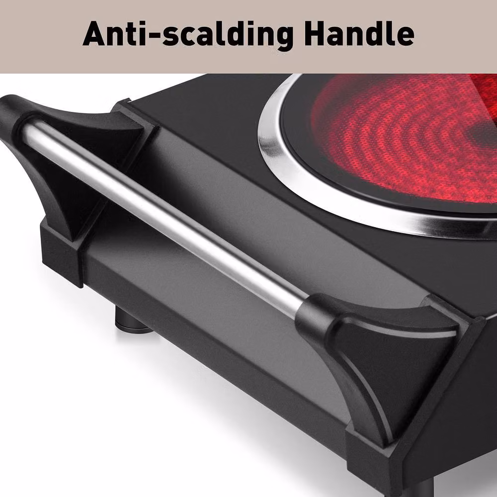 Cusimax Portable Ceramic Dual Hot Plate in Silver and Black, 2100W, W: 62.3 cm – 6